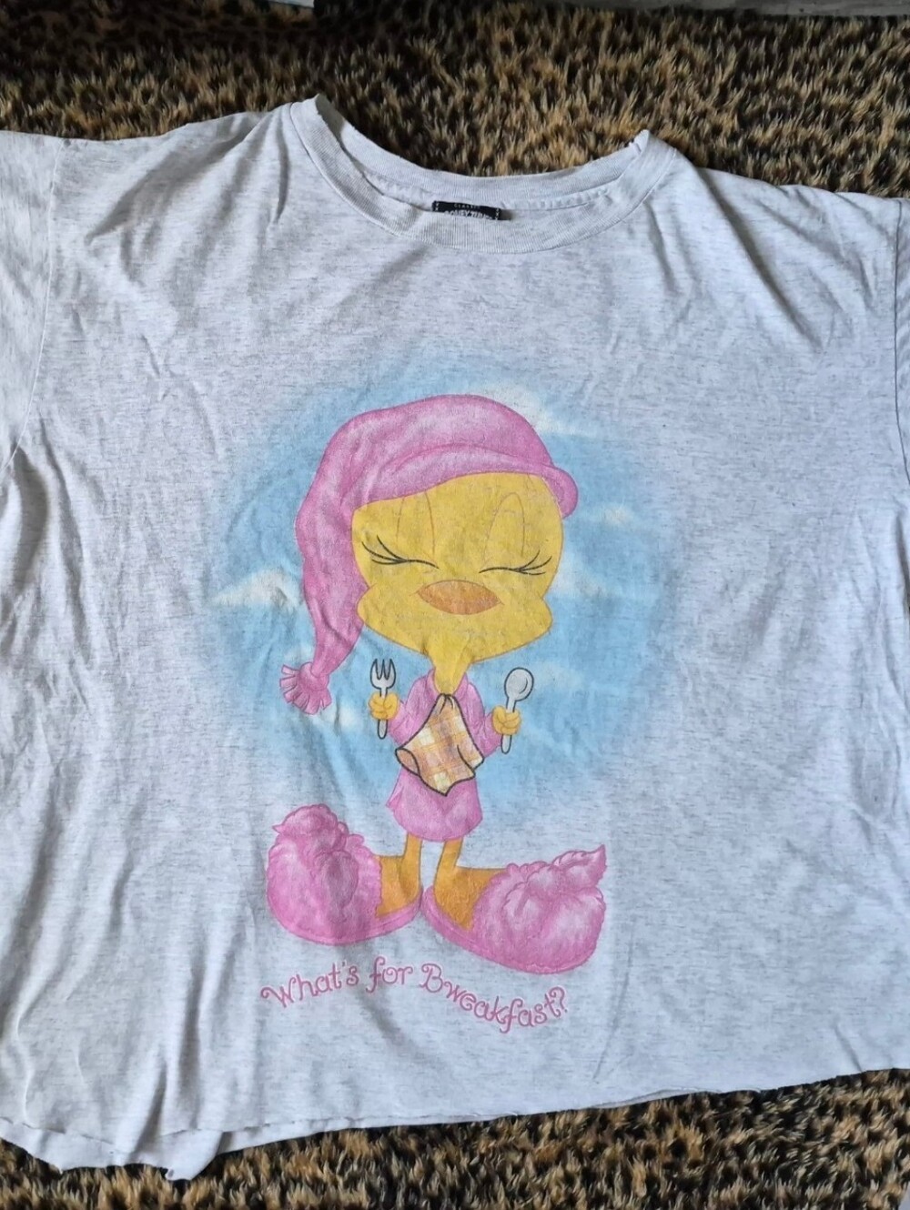Vintage Y2k Tweety Bird What's For Bweakfast Graphic T Shirt Pajama Shirt